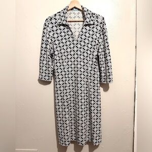 J. McLaughlin Black & White Geometric Design Sheath Dress Women's Size Small
